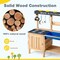 Costway Kids Kitchen Playset Wooden Outdoor Mud Kitchen Pretend Play Toy W/ Kitchenware